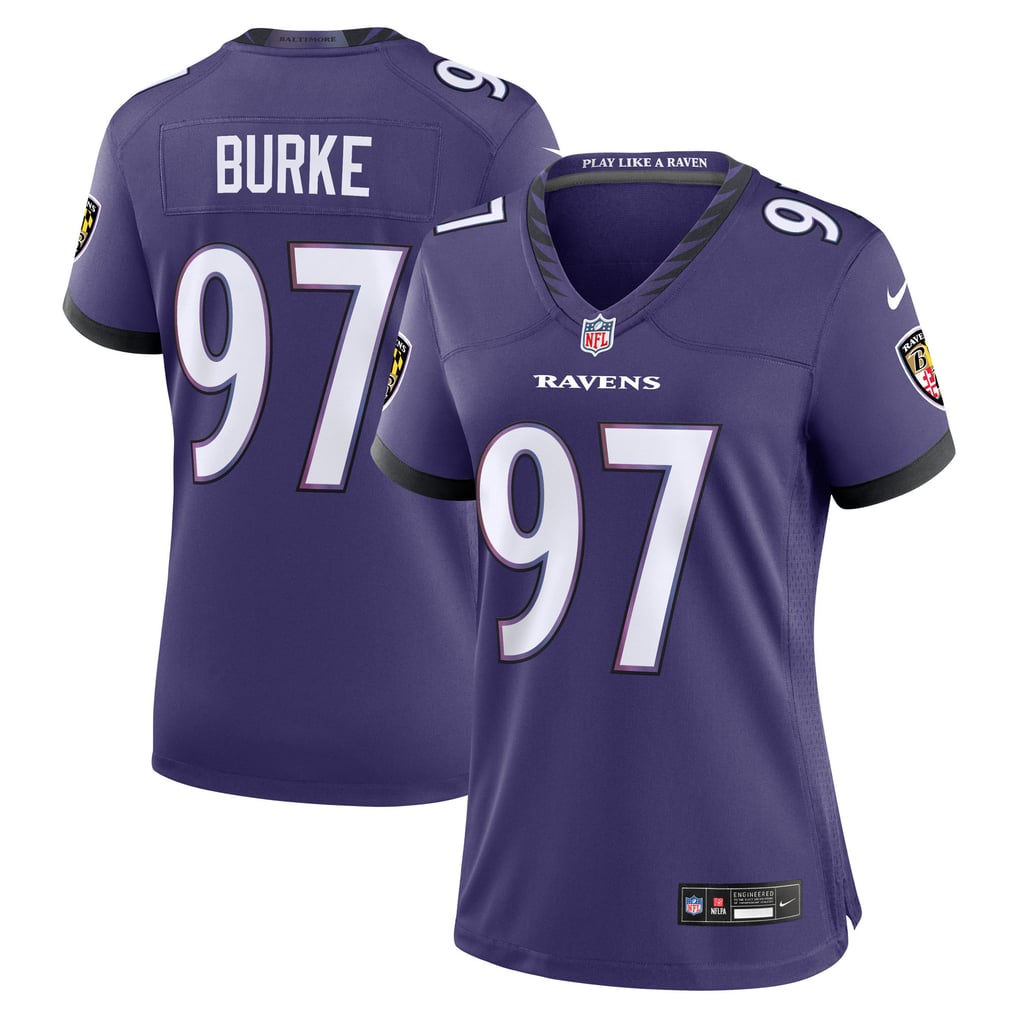 Women's Baltimore Ravens Ethan Burke Nike Purple Team Game Jersey