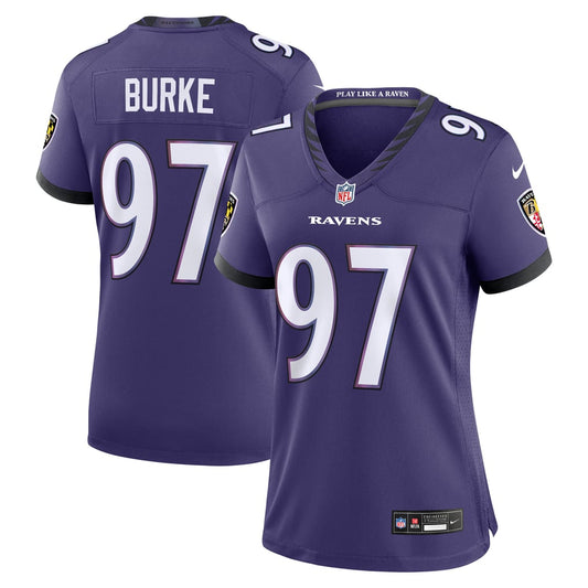 Women's Baltimore Ravens Ethan Burke Nike Purple Team Game Jersey