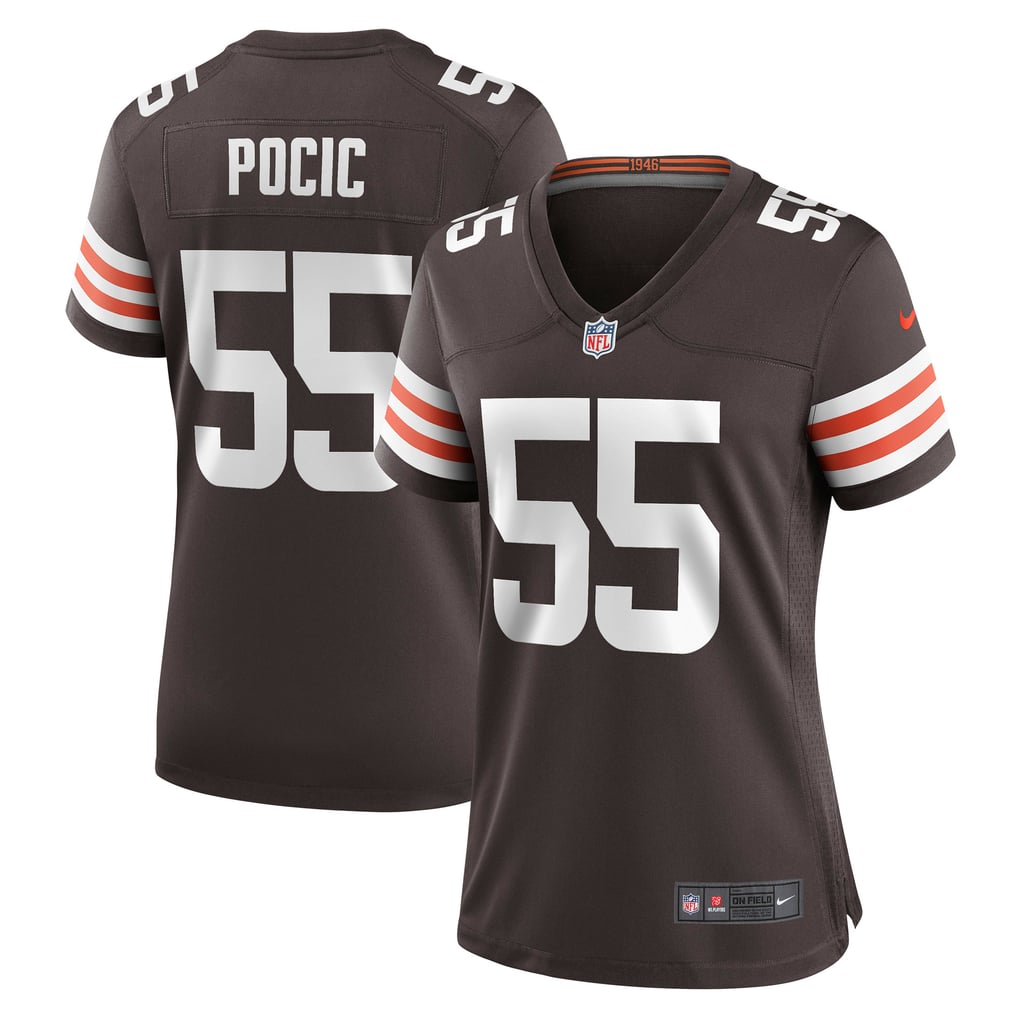 Women's Cleveland Browns Ethan Pocic Nike Brown Game Jersey - Image 2