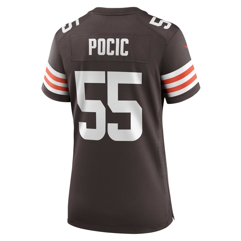 Women's Cleveland Browns Ethan Pocic Nike Brown Game Jersey - Image 4