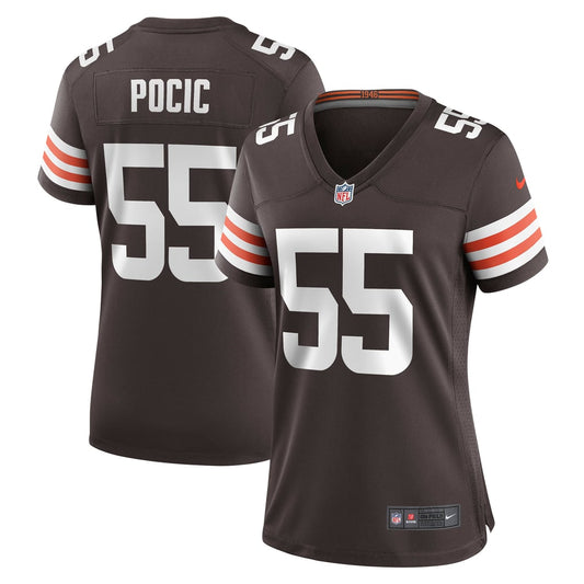 Women's Cleveland Browns Ethan Pocic Nike Brown Game Jersey - Image 1
