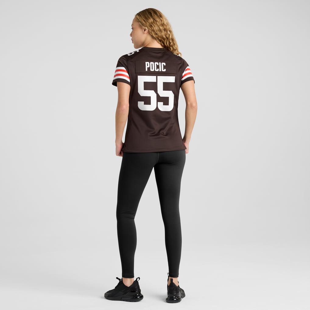 Women's Cleveland Browns Ethan Pocic Nike Brown Game Jersey - Image 6