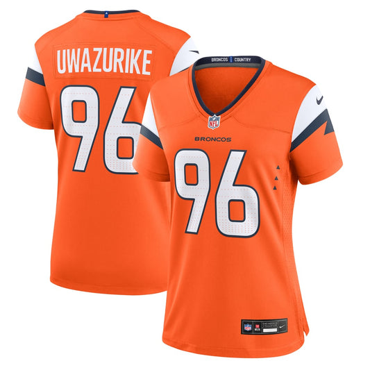 Women's Denver Broncos Eyioma Uwazurike Nike  Orange Team Game Jersey - Image 1