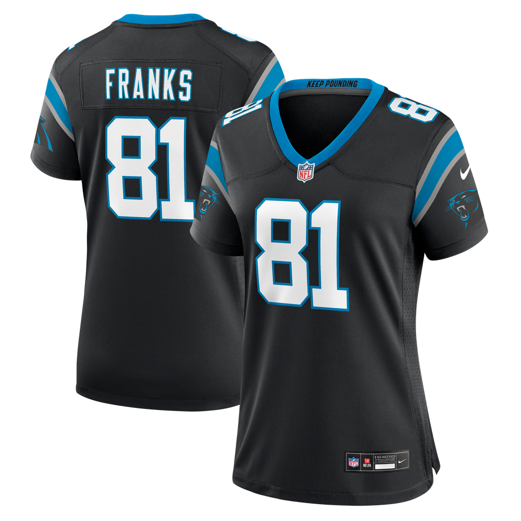 Women's Carolina Panthers Feleipe Franks Nike Black Team Game Jersey - Image 2