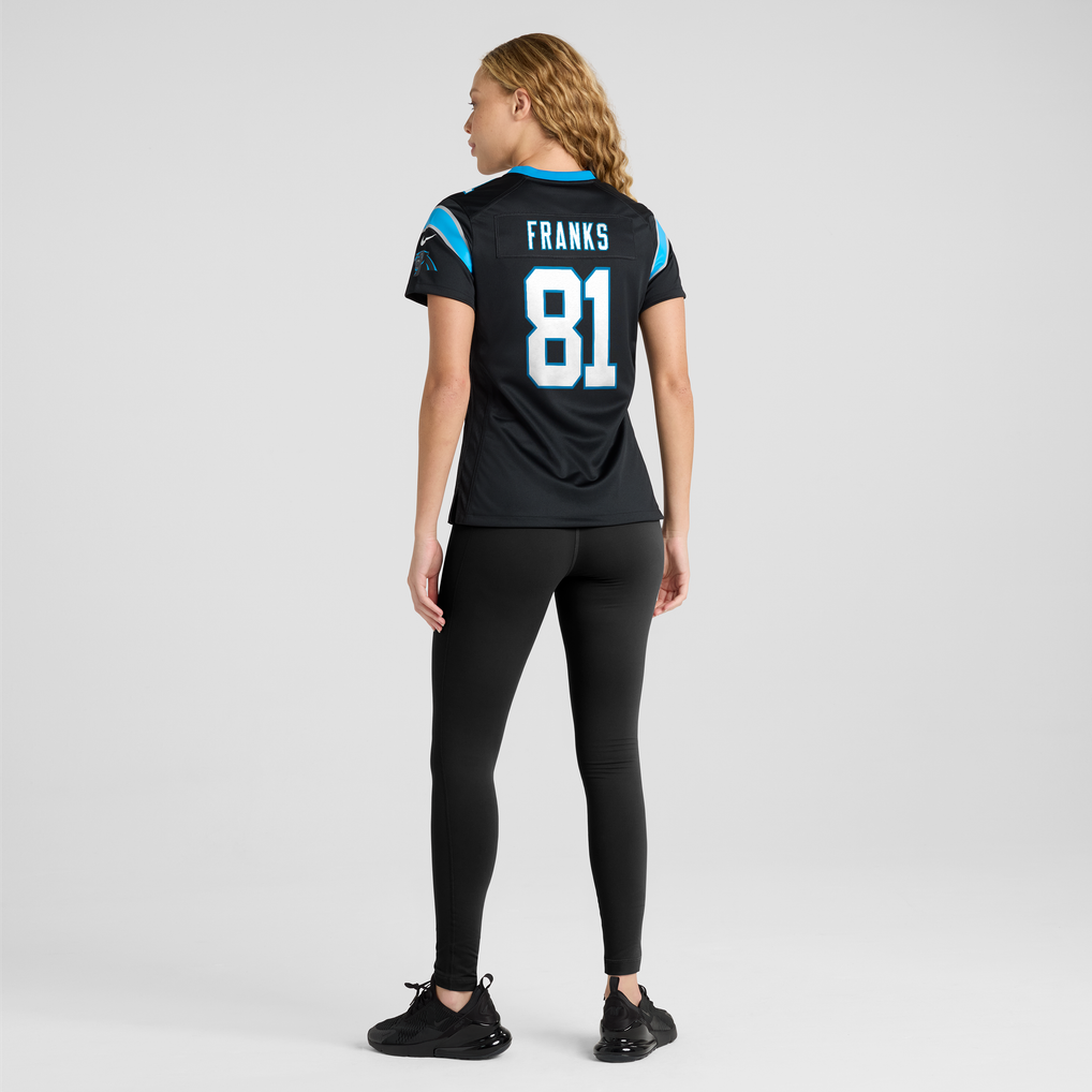 Women's Carolina Panthers Feleipe Franks Nike Black Team Game Jersey - Image 4