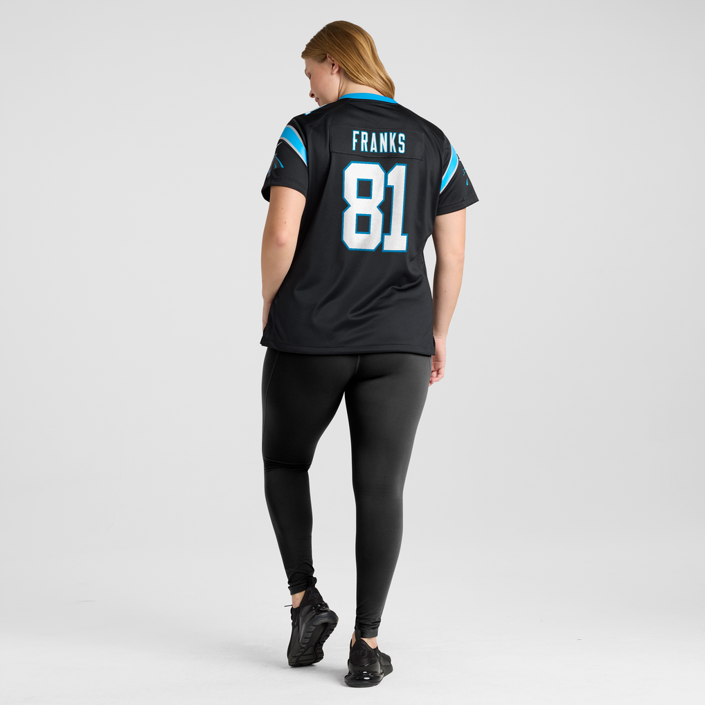 Women's Carolina Panthers Feleipe Franks Nike Black Team Game Jersey - Image 6