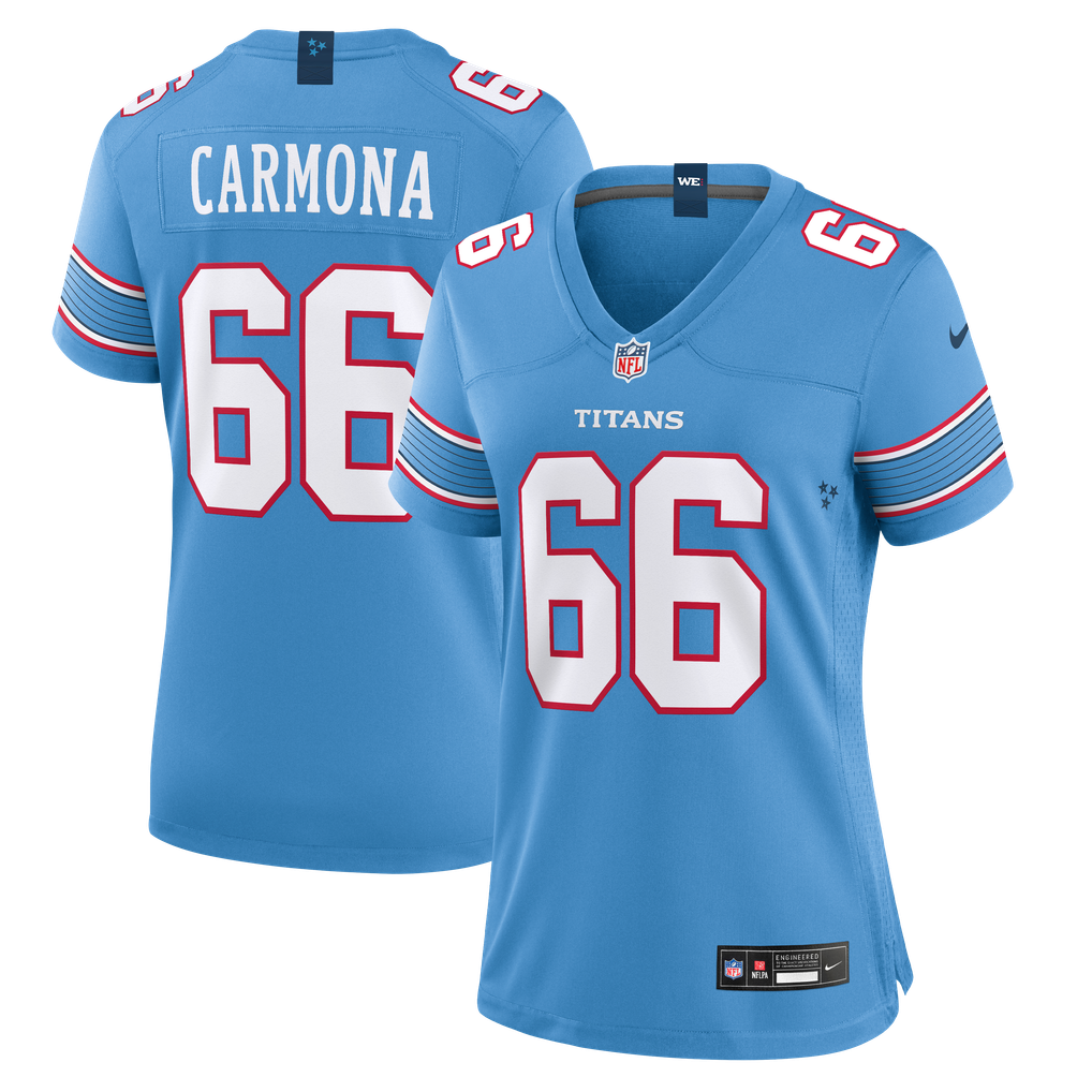 Women's Tennessee Titans Fernando Carmona Nike Light Blue Team Game Jersey - Image 1