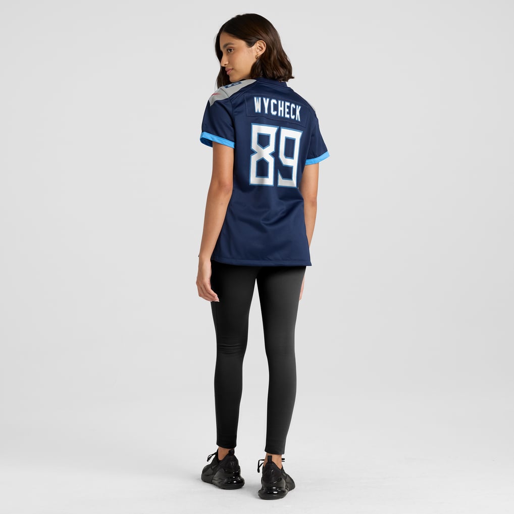 Women's Tennessee Titans Frank Wycheck Nike Navy Game Retired Player Jersey - Image 6