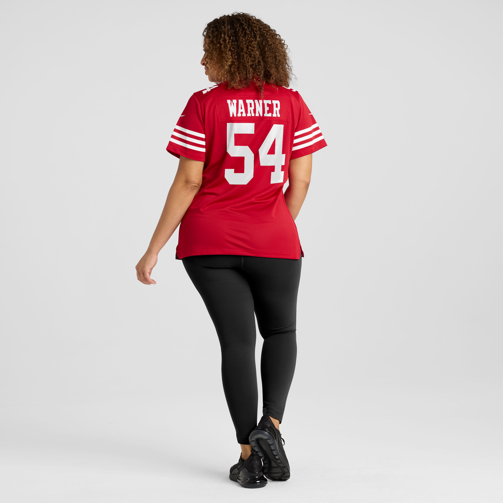 Women's San Francisco 49ers Fred Warner Nike Scarlet 80th Anniversary Game Jersey - Image 8