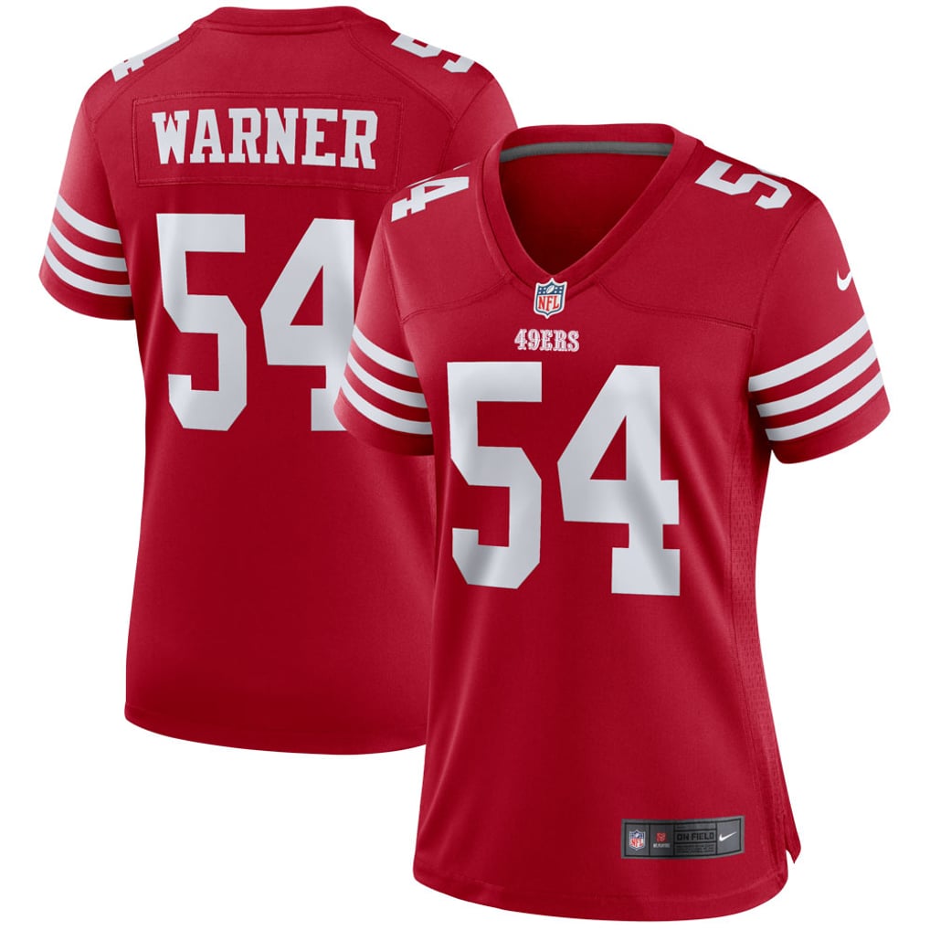 Women's San Francisco 49ers Fred Warner Nike Scarlet Player Jersey - Image 1