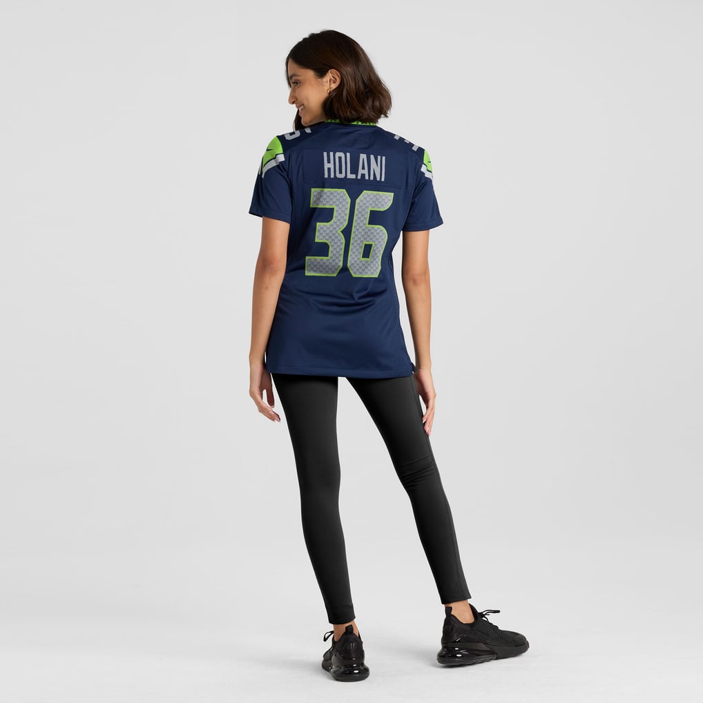 Women's Seattle Seahawks George Holani Nike  College Navy Team Game Jersey - Image 6