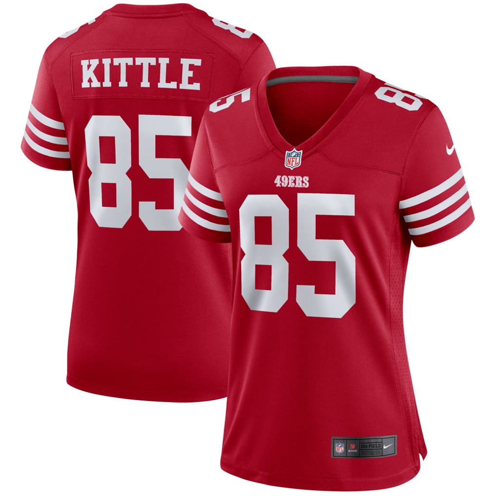Women's San Francisco 49ers George Kittle Nike Scarlet Player Jersey - Image 1