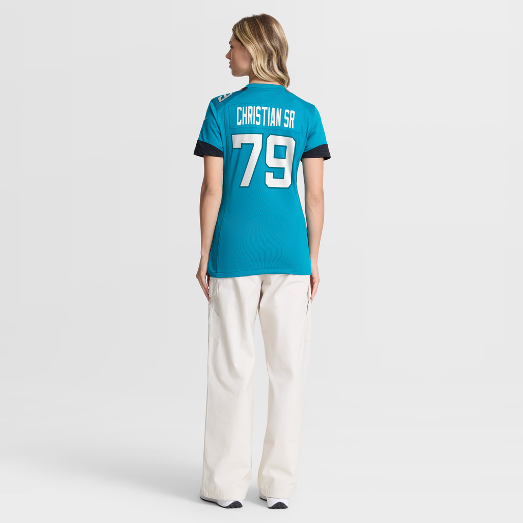 Women's Jacksonville Jaguars Geron Christian Sr. Nike Teal Team Game Jersey - Image 4