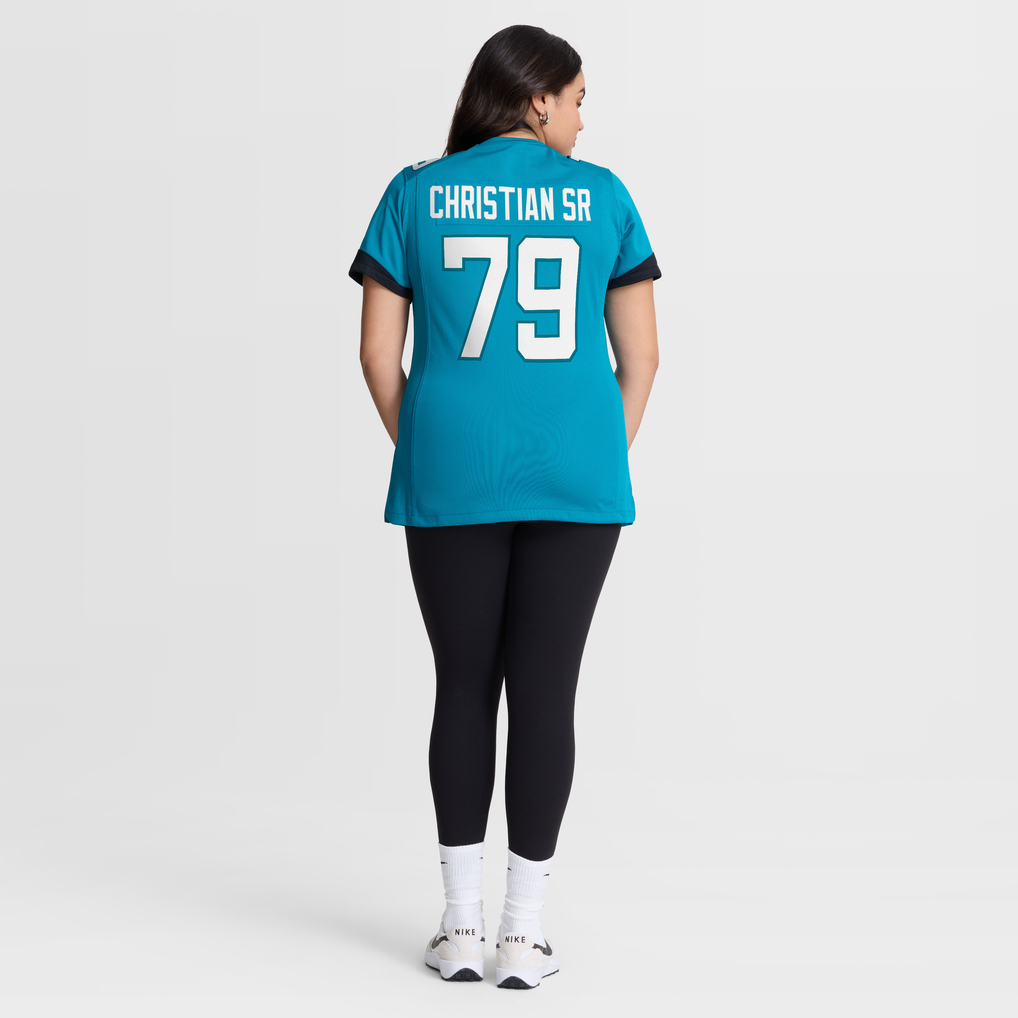 Women's Jacksonville Jaguars Geron Christian Sr. Nike Teal Team Game Jersey - Image 6