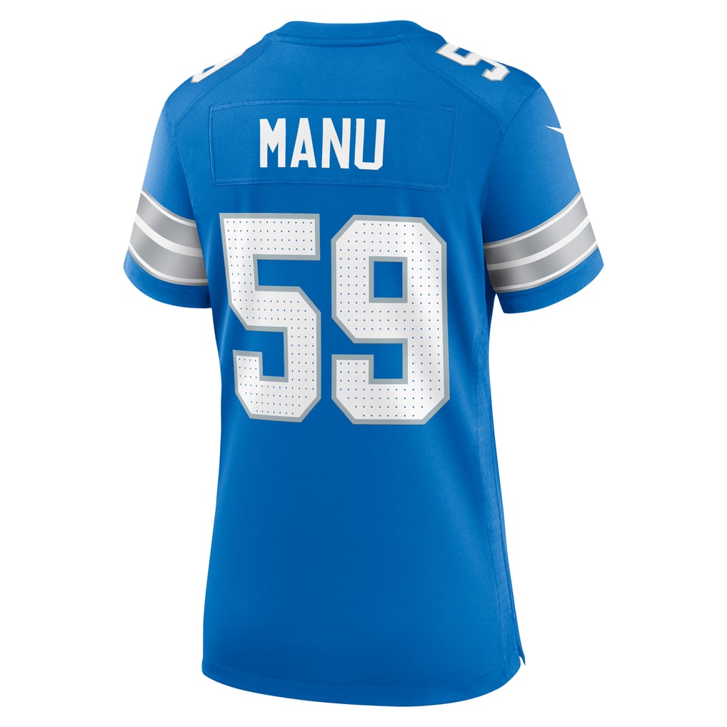 Women's Detroit Lions Giovanni Manu Nike  Blue Team Game Jersey - Image 4