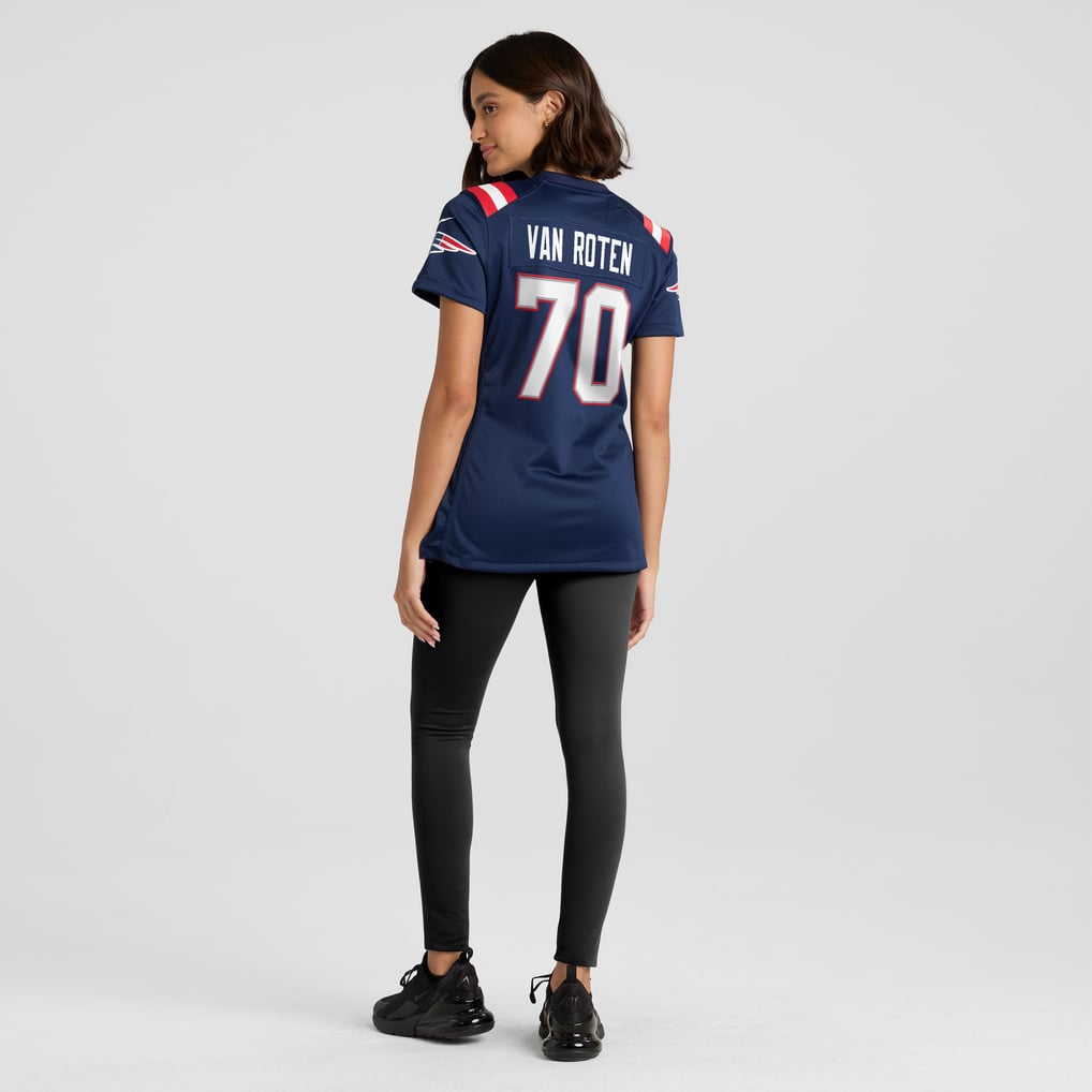 Women's New England Patriots Greg Van Roten Nike Navy Team Game Jersey - Image 4