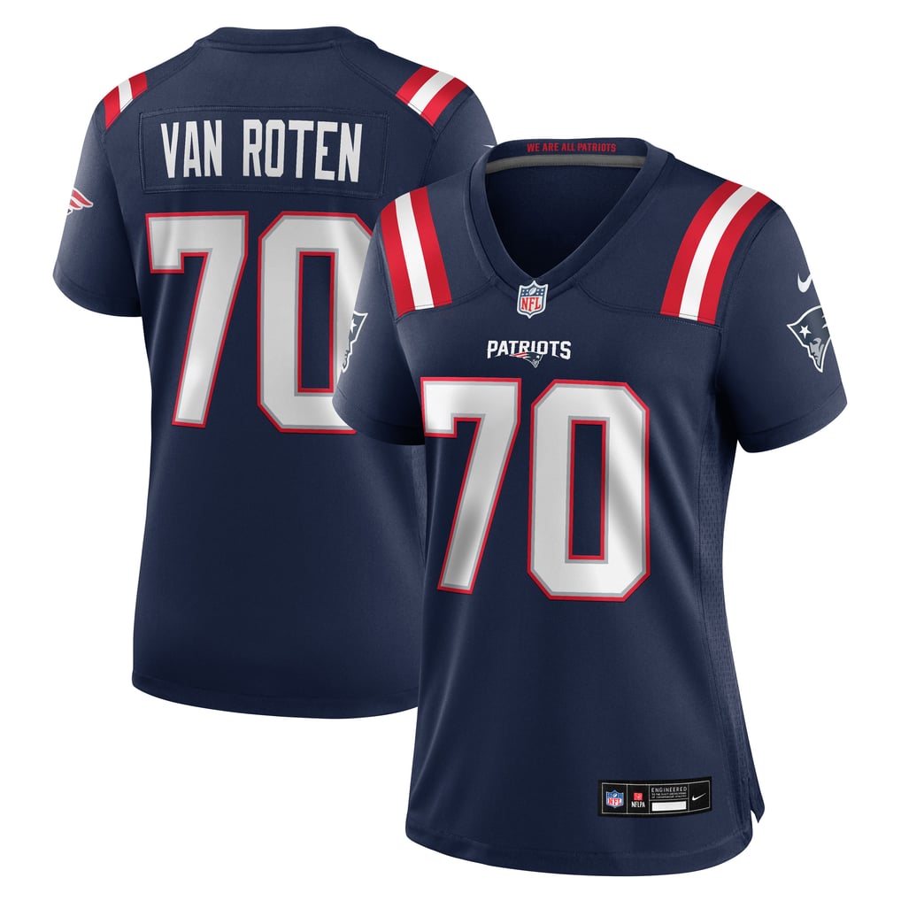 Women's New England Patriots Greg Van Roten Nike Navy Team Game Jersey - Image 1
