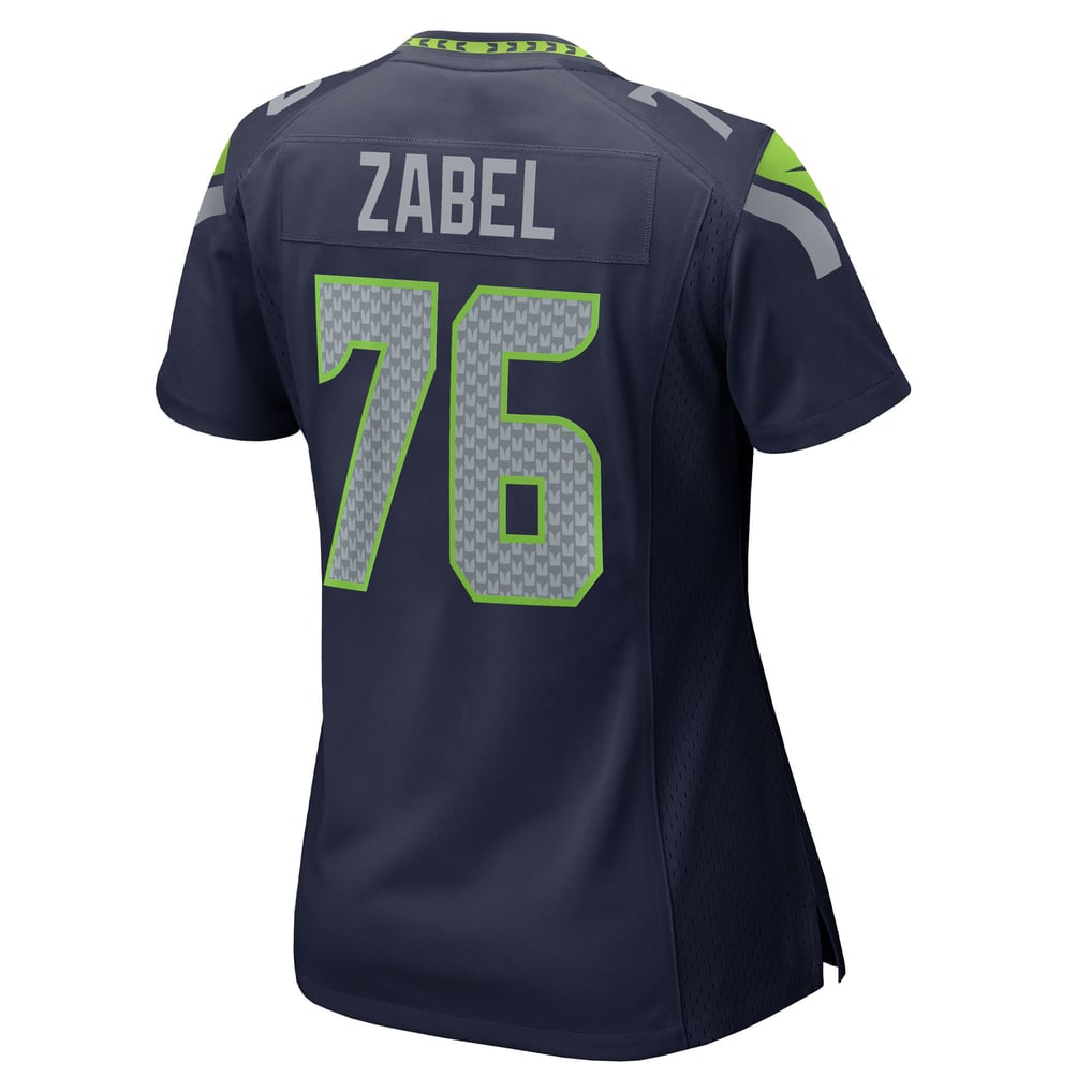 Women's Seattle Seahawks Grey Zabel Nike  College Navy Team Game Jersey - Image 4