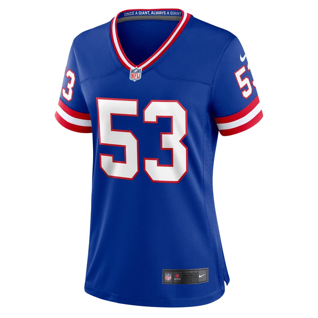 Women's New York Giants Harry Carson Nike Royal Classic Retired Player Game Jersey - Image 3