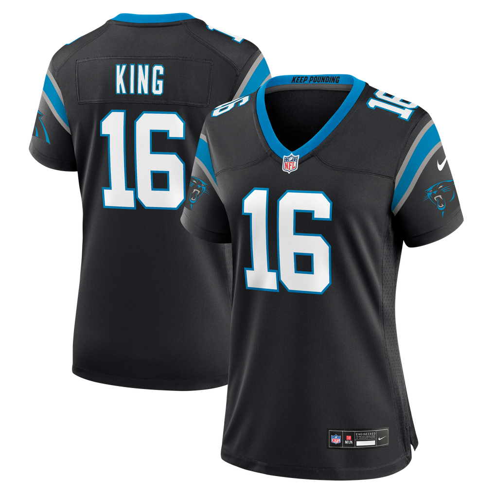Women's Carolina Panthers Haynes King Nike Black Team Game Jersey - Image 2