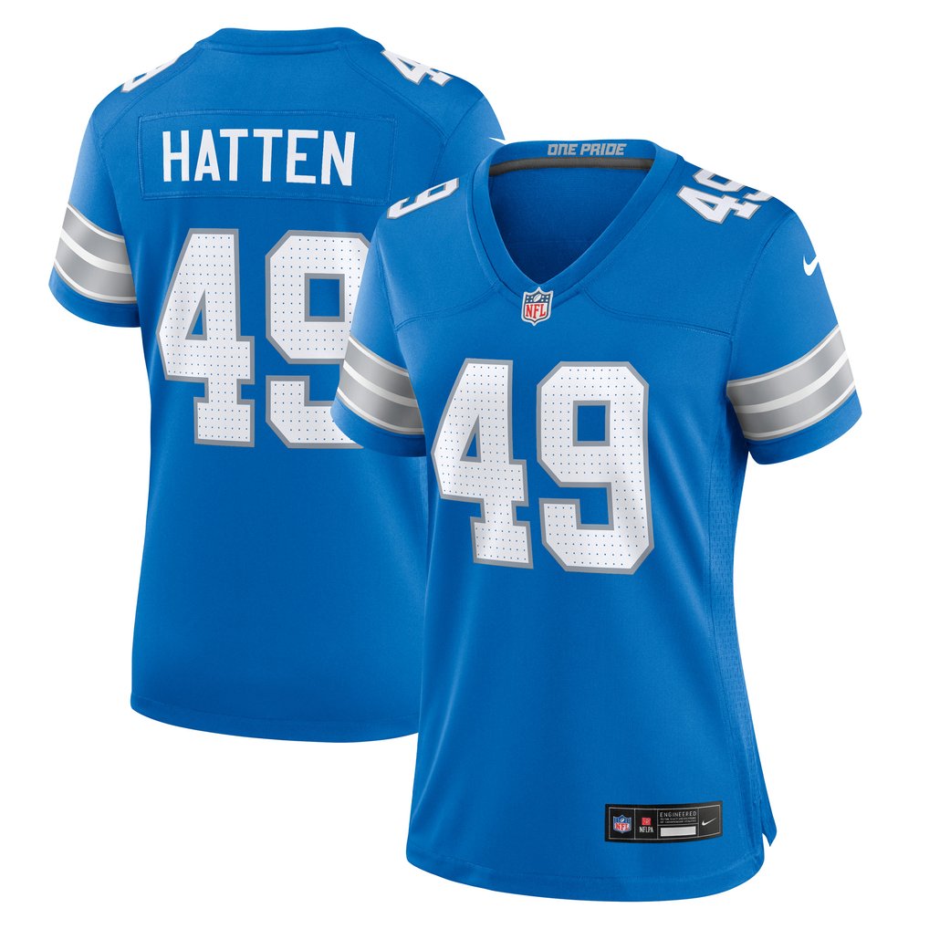Women's Detroit Lions Hogan Hatten Nike  Blue Game Jersey - Image 2