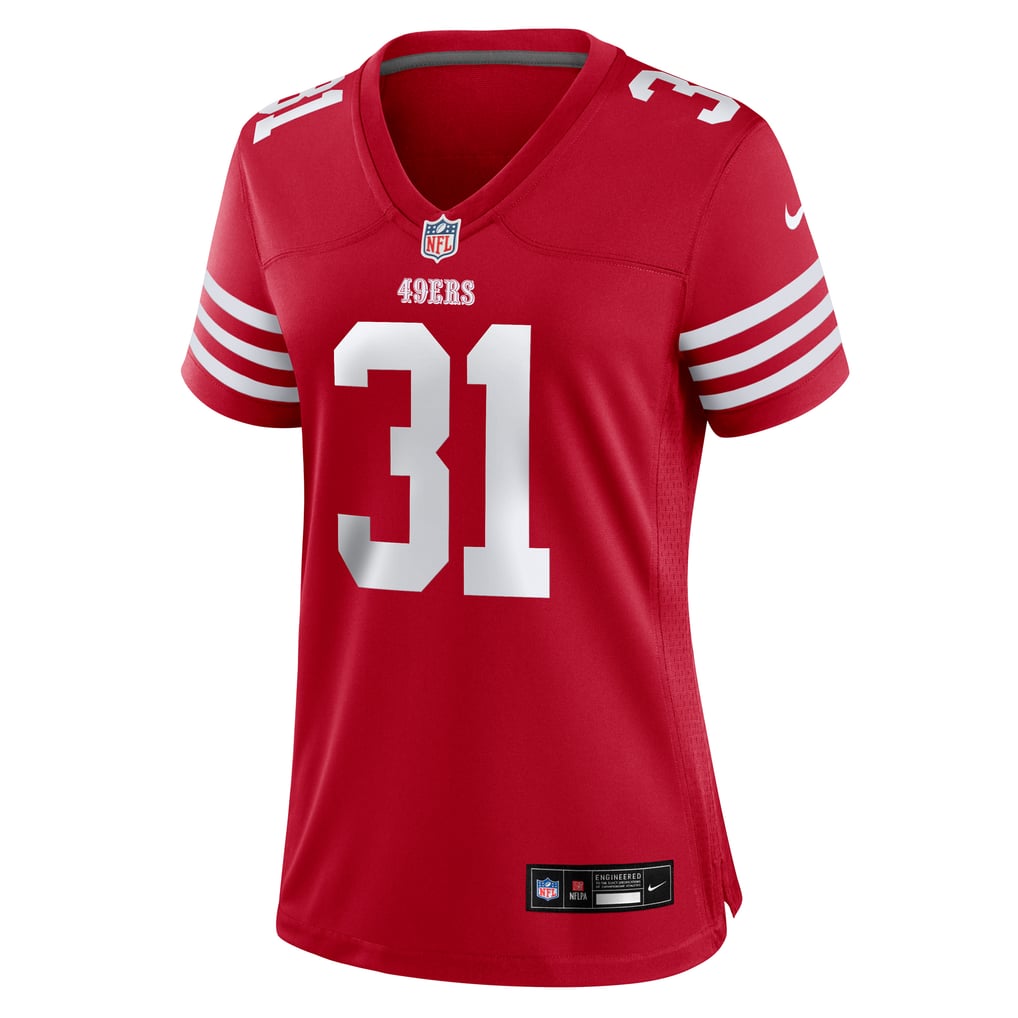 Women's San Francisco 49ers Isaac Guerendo Nike  Scarlet Team Game Jersey - Image 3