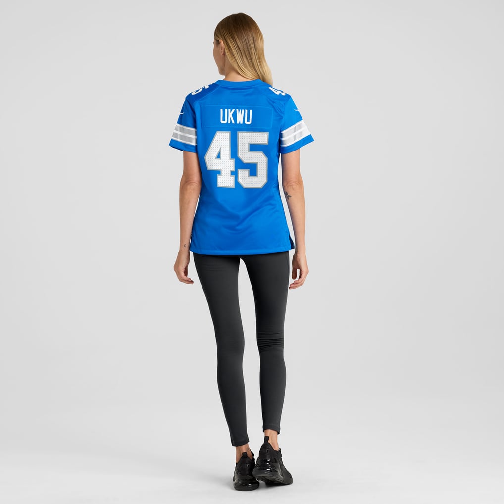 Women's Detroit Lions Isaac Ukwu Nike  Blue Game Jersey - Image 6