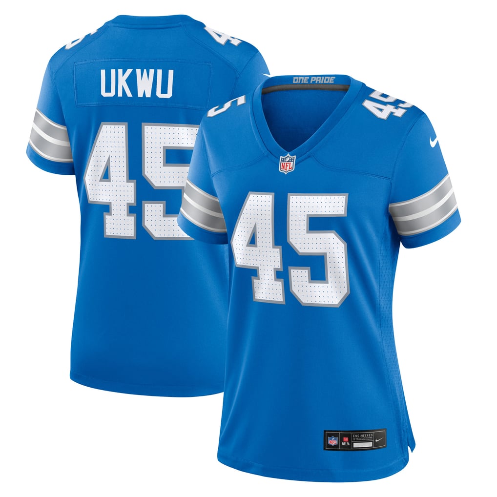 Women's Detroit Lions Isaac Ukwu Nike  Blue Game Jersey - Image 1