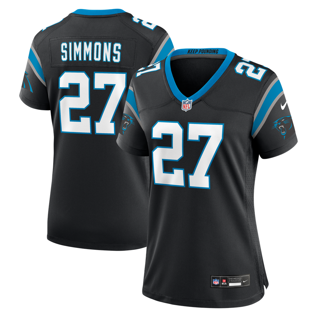Women's Carolina Panthers Isaiah Simmons Nike Black Team Game Jersey - Image 2