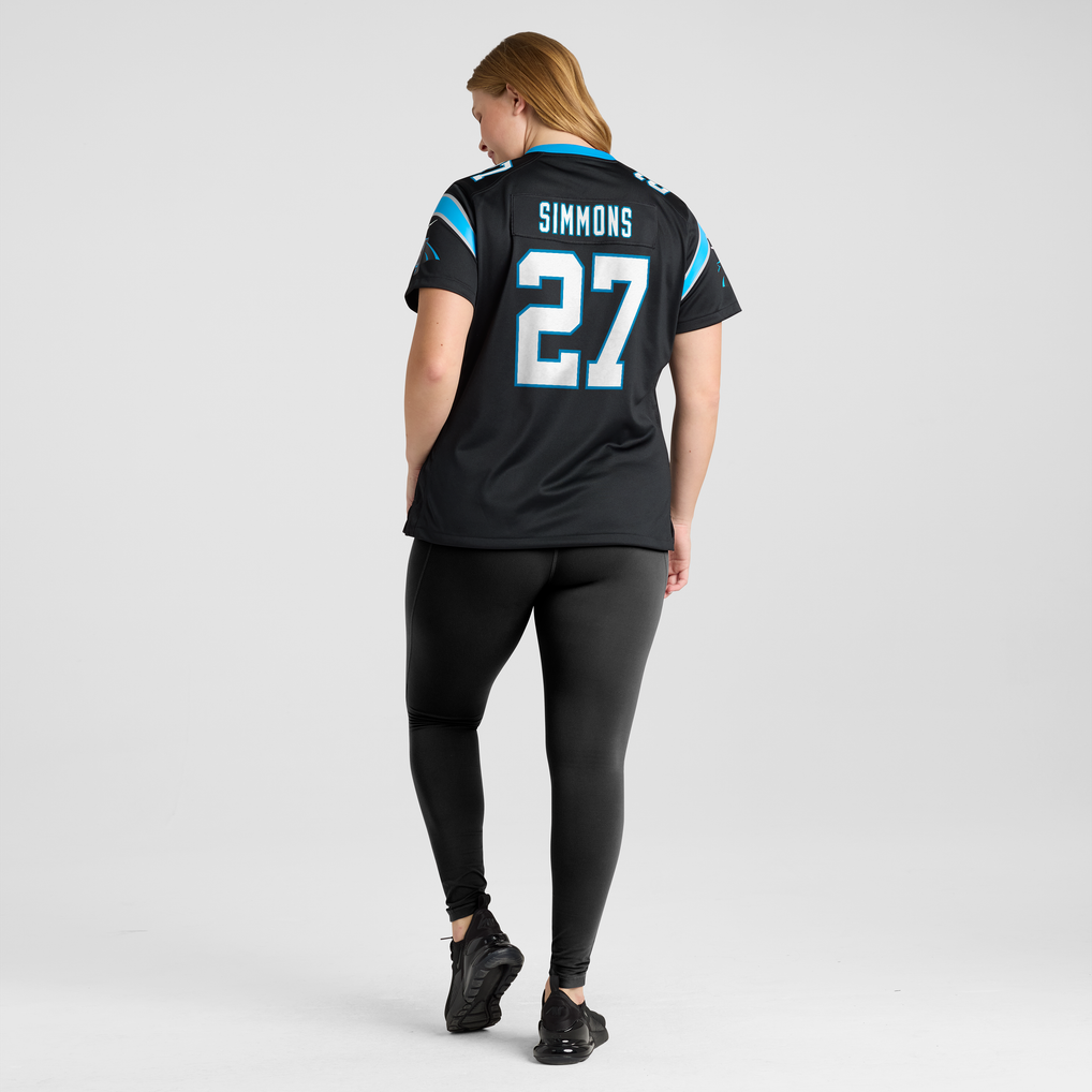 Women's Carolina Panthers Isaiah Simmons Nike Black Team Game Jersey - Image 8