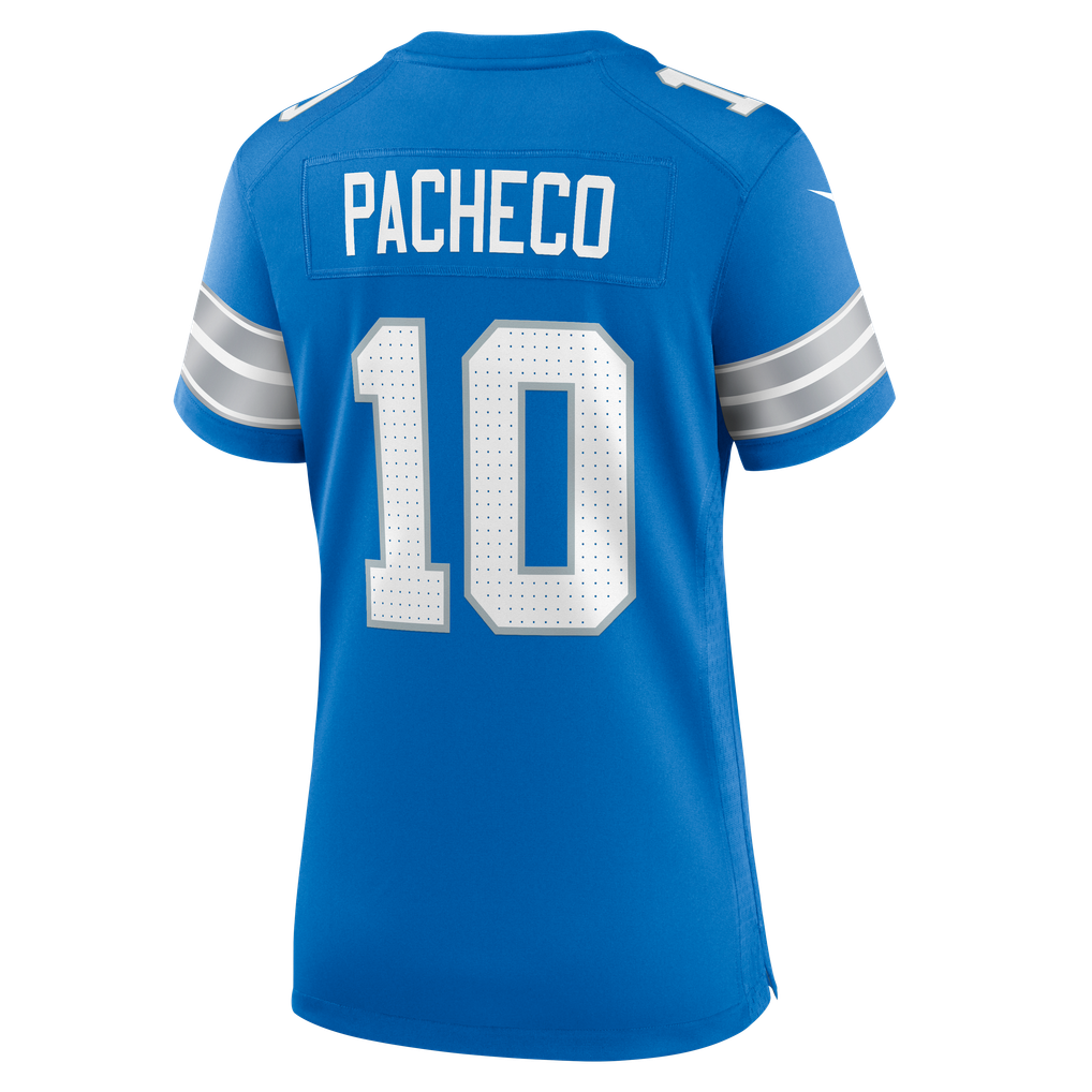 Women's Detroit Lions Isiah Pacheco Nike  Blue Team Game Jersey - Image 4