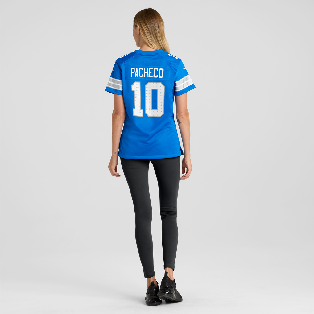 Women's Detroit Lions Isiah Pacheco Nike  Blue Team Game Jersey - Image 6