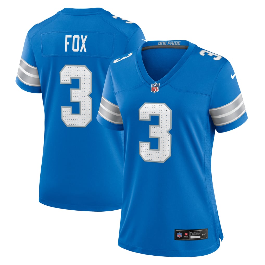 Women's Detroit Lions Jack Fox Nike  Blue Team Game Jersey - Image 1