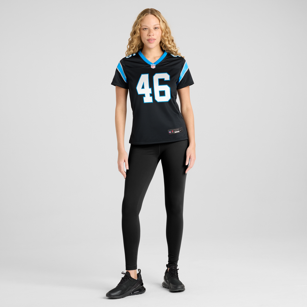 Women's Carolina Panthers Jackson Kuwatch Nike Black Team Game Jersey - Image 3