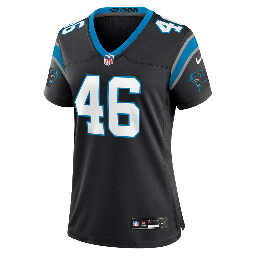 Women's Carolina Panthers Jackson Kuwatch Nike Black Team Game Jersey - Image 7