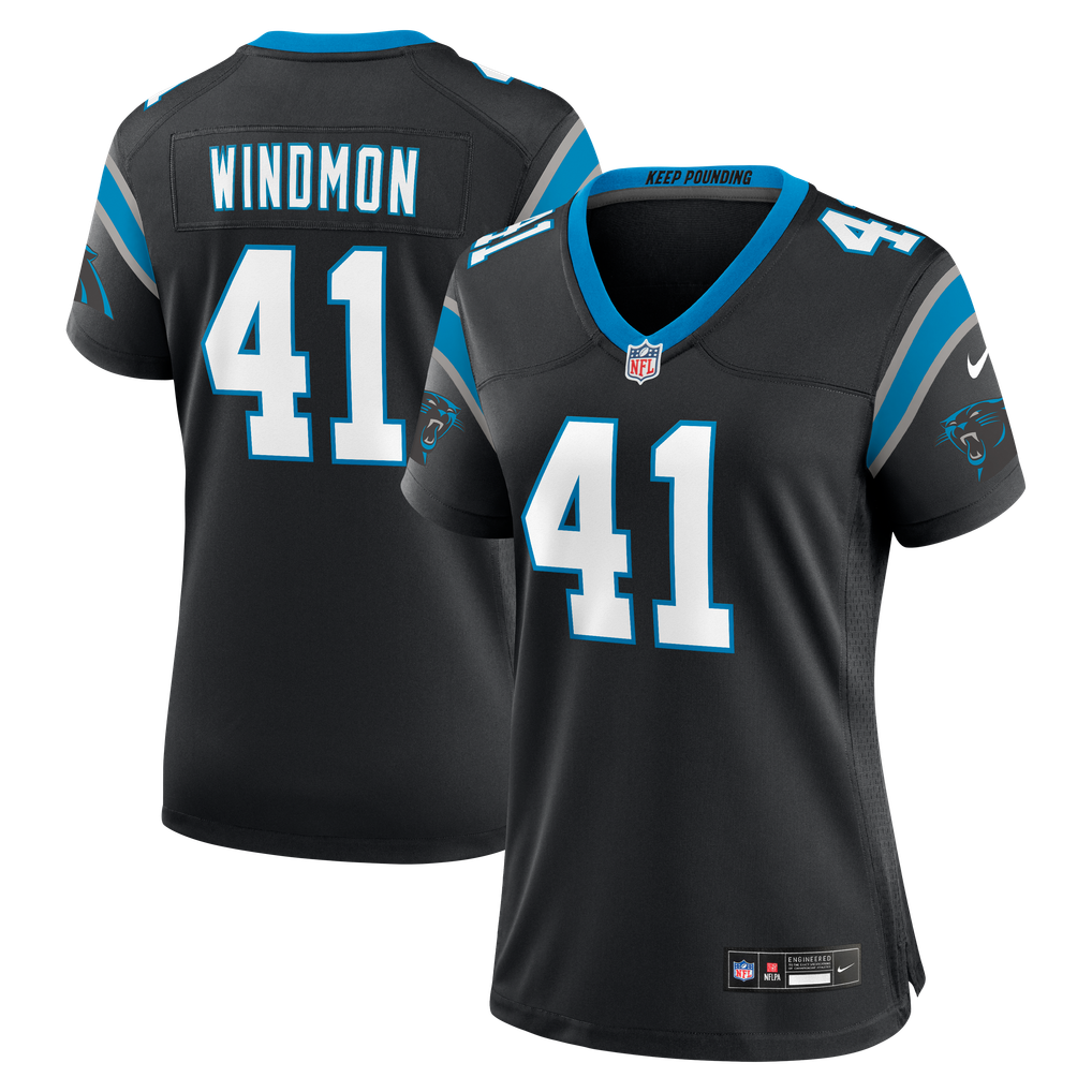 Women's Carolina Panthers Jacoby Windmon Nike Black Team Game Jersey - Image 2