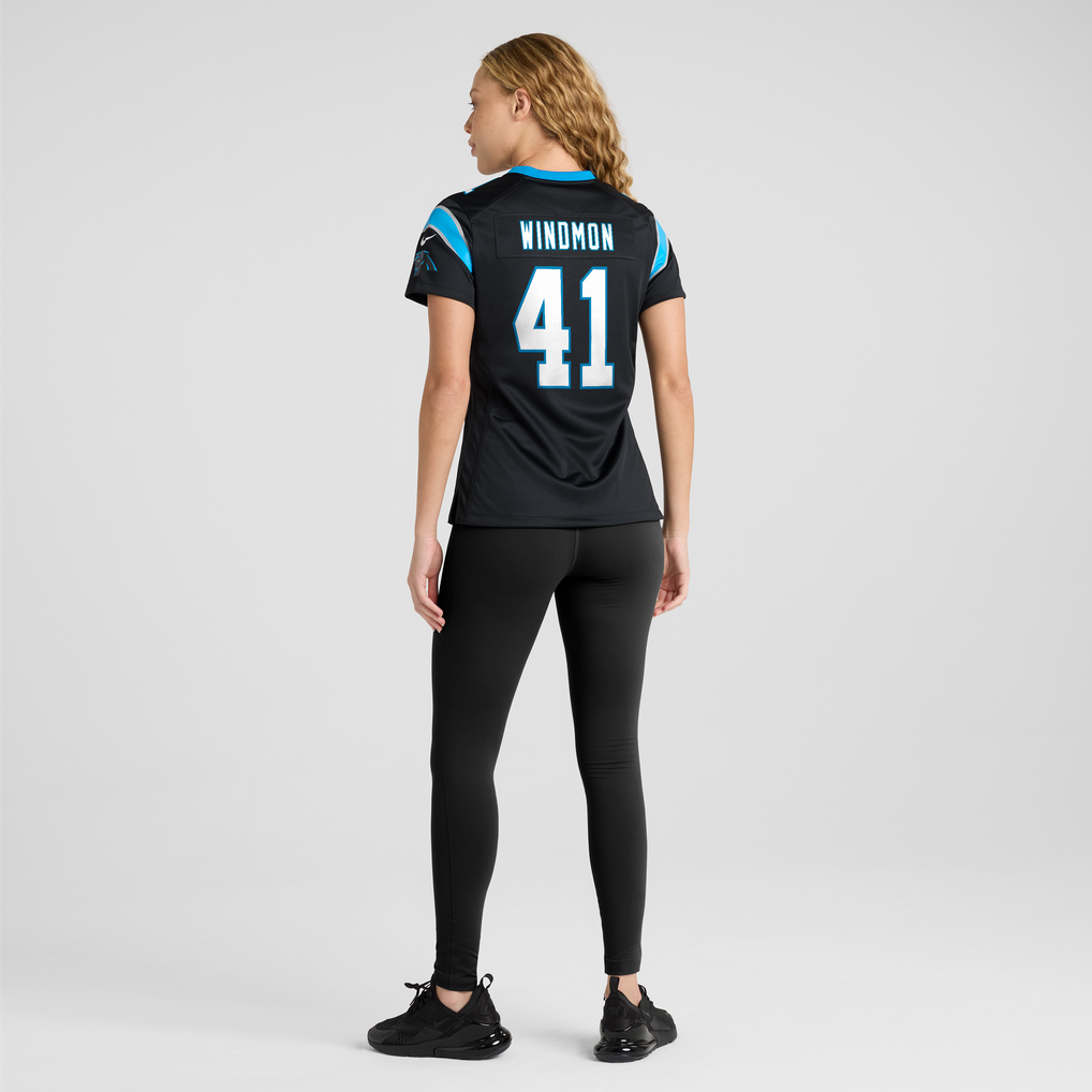Women's Carolina Panthers Jacoby Windmon Nike Black Team Game Jersey - Image 6