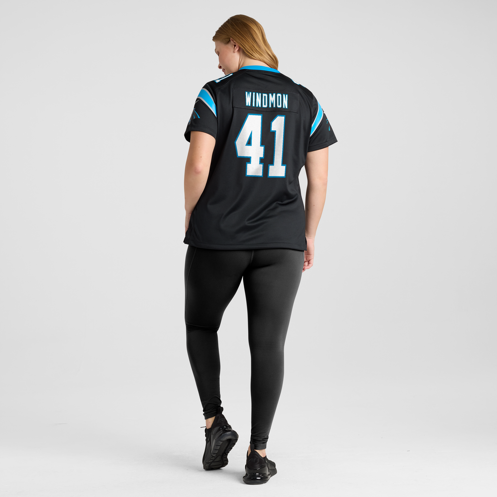 Women's Carolina Panthers Jacoby Windmon Nike Black Team Game Jersey - Image 8