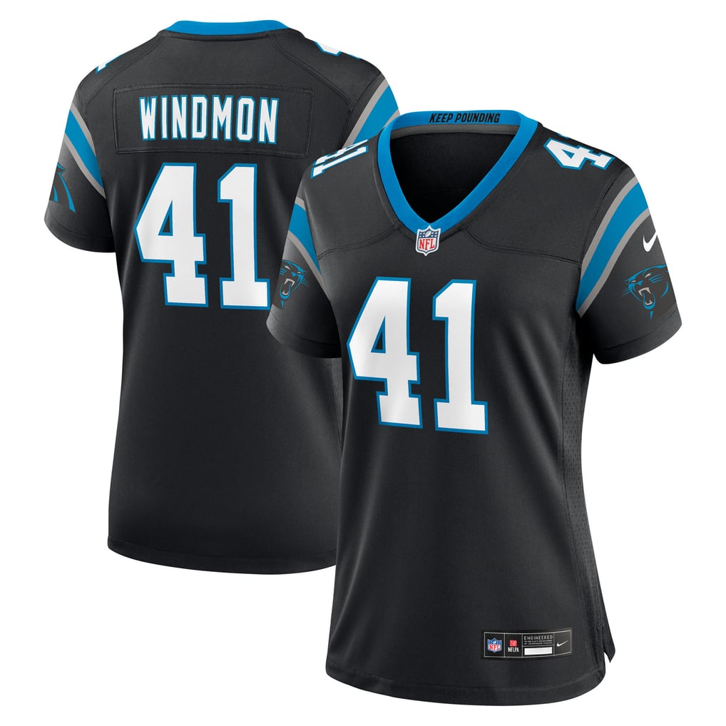 Women's Carolina Panthers Jacoby Windmon Nike Black Team Game Jersey - Image 1