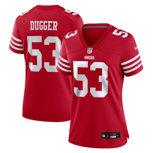 Women's San Francisco 49ers Jaden Dugger Nike Scarlet Team Game Jersey - Image 1