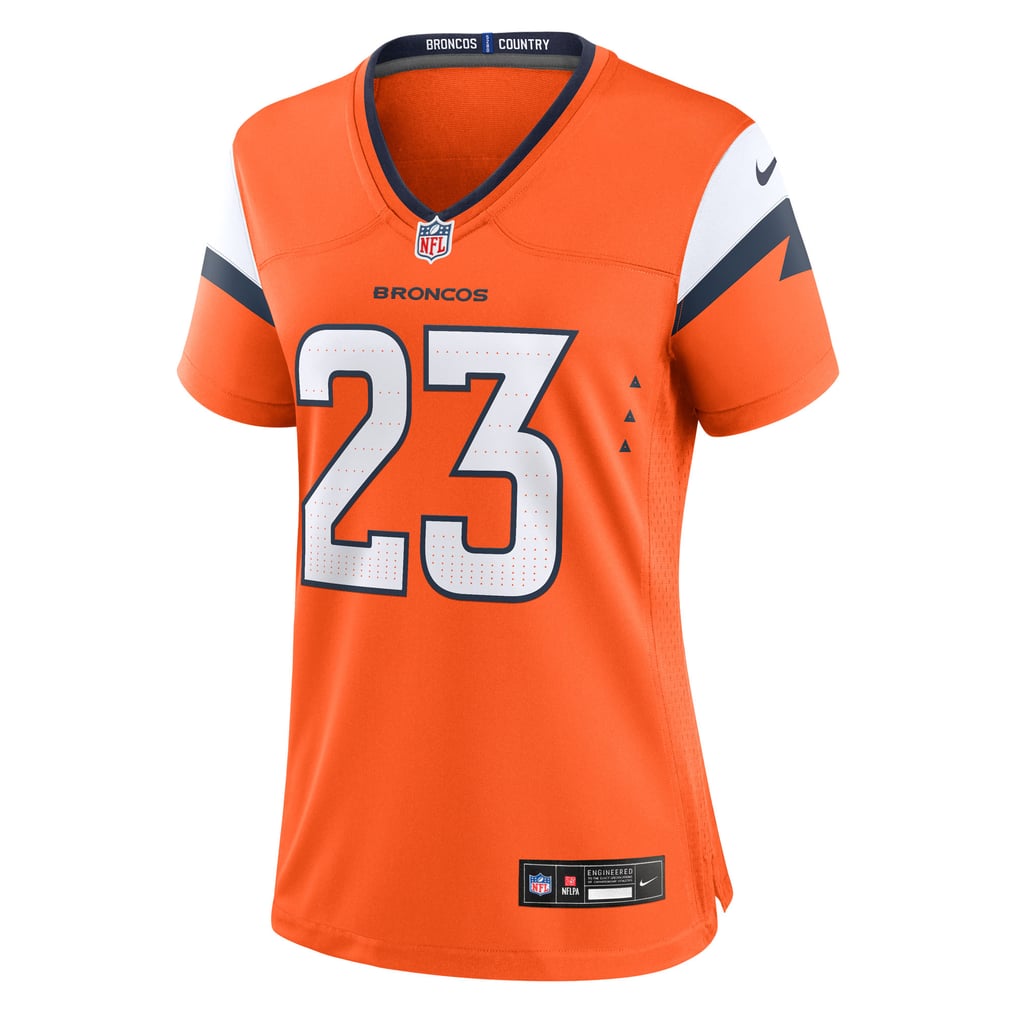 Women's Denver Broncos Jahdae Barron Nike  Orange Team Game Jersey - Image 3