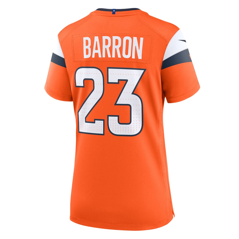 Women's Denver Broncos Jahdae Barron Nike  Orange Team Game Jersey - Image 4