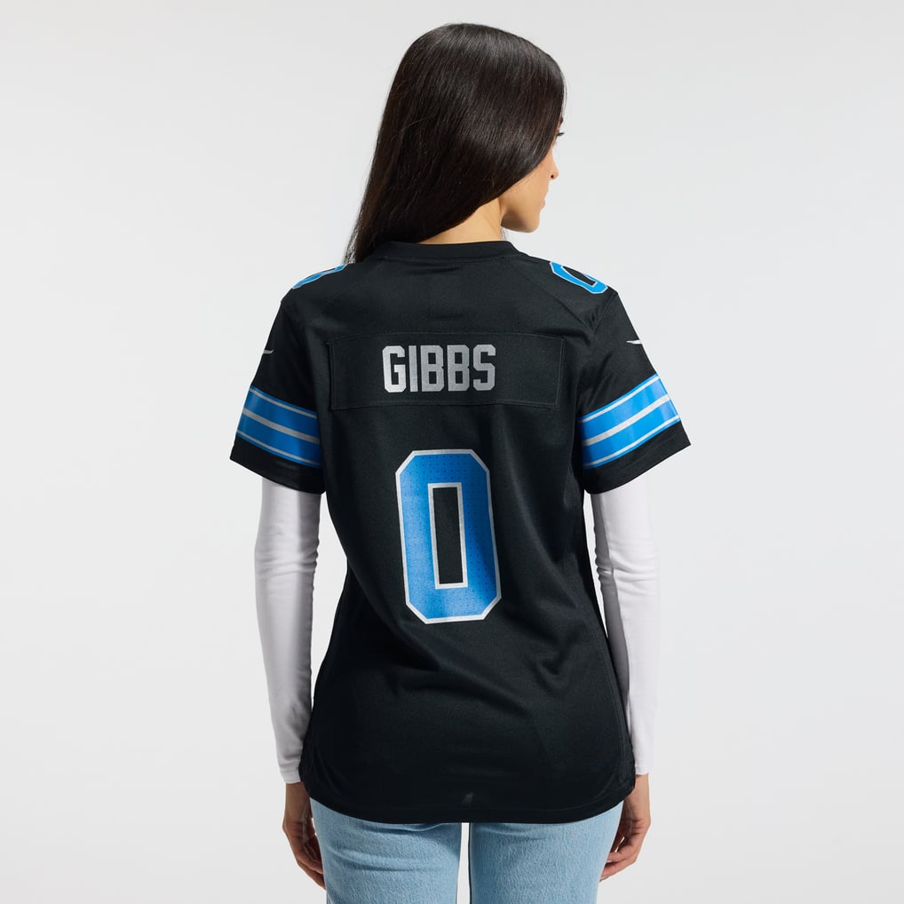 Women's Detroit Lions Jahmyr Gibbs Nike Black 2nd Alternate Game Player Jersey - Image 4