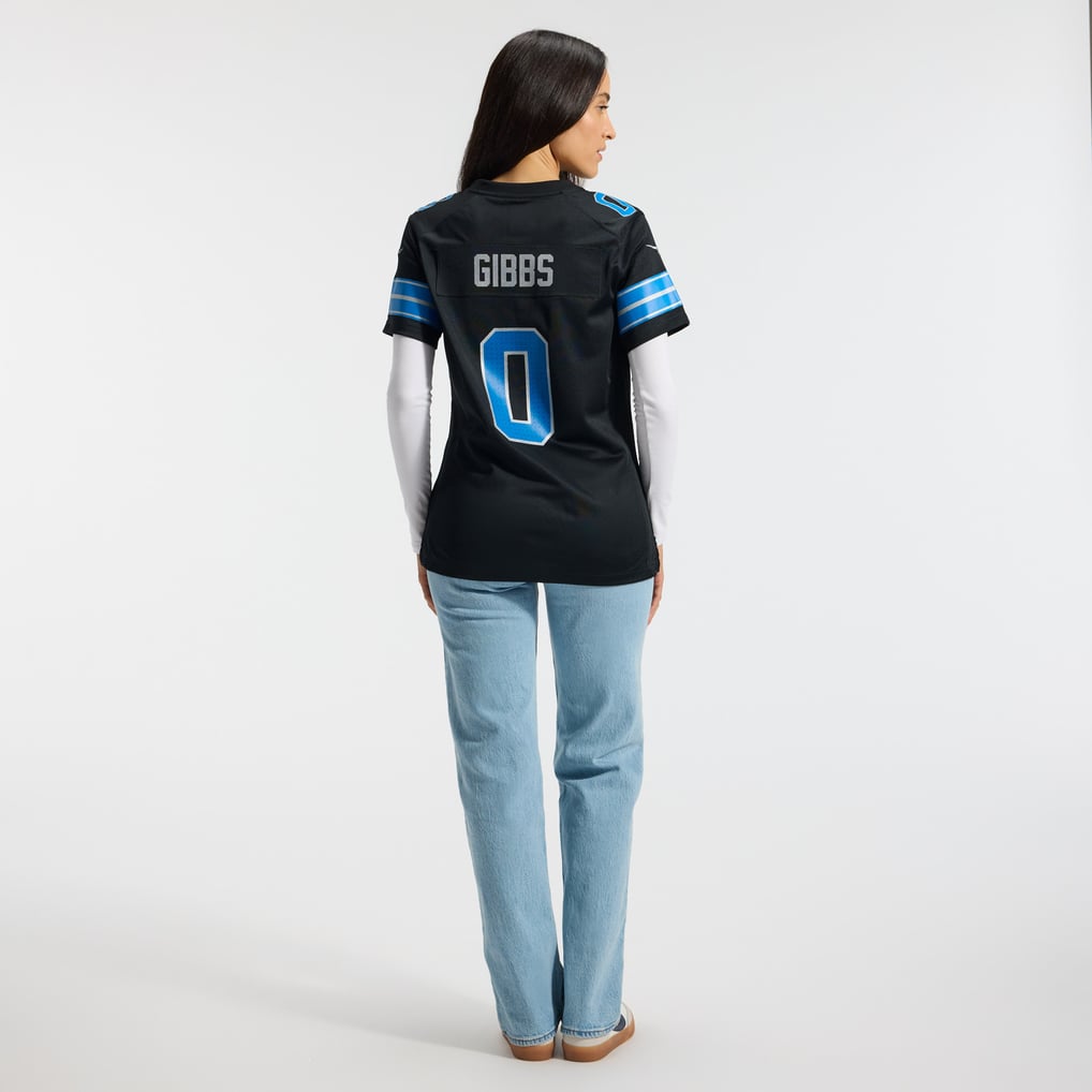 Women's Detroit Lions Jahmyr Gibbs Nike Black 2nd Alternate Game Player Jersey - Image 6