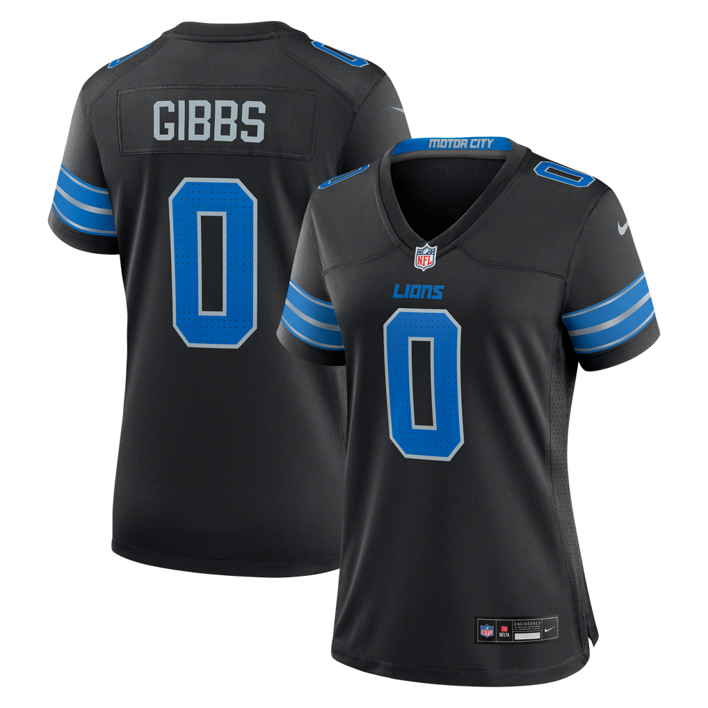 Women's Detroit Lions Jahmyr Gibbs Nike Black 2nd Alternate Game Player Jersey - Image 1