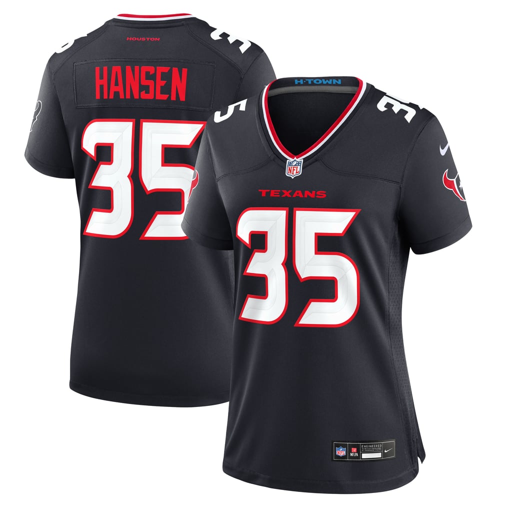 Women's Houston Texans Jake Hansen Nike  Navy Team Game Jersey - Image 2