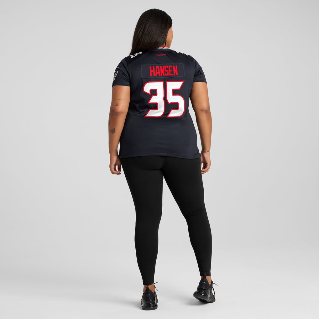 Women's Houston Texans Jake Hansen Nike  Navy Team Game Jersey - Image 8