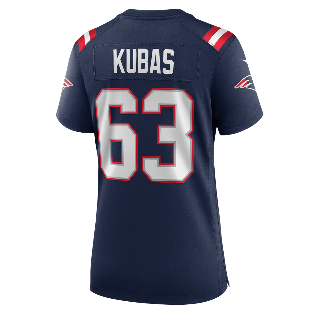 Women's New England Patriots Jake Kubas Nike Navy Team Game Jersey - Image 8
