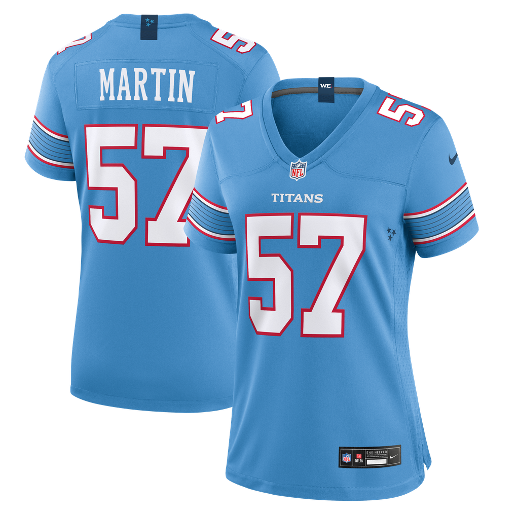 Women's Tennessee Titans Jake Martin Nike Light Blue Team Game Jersey - Image 2