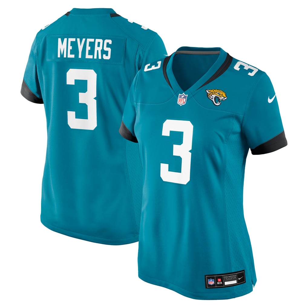 Women's Jacksonville Jaguars Jakobi Meyers Nike  Teal Team  Game Jersey - Image 2